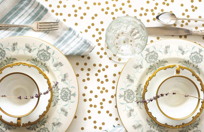 Hester & Cook Gold Confetti Paper Table Runner 25' American Made - Image 3